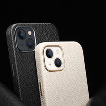 Заредете изображение във визуализатора на галерията – Dux Ducis Roma leather case for iPhone 13 elegant genuine leather black case - TopMag
