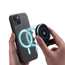 Заредете изображение във визуализатора на галерията – Dux Ducis Roma leather case for iPhone 13 elegant genuine leather black case - TopMag
