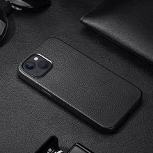 Заредете изображение във визуализатора на галерията – Dux Ducis Roma leather case for iPhone 13 elegant genuine leather black case - TopMag
