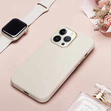 Заредете изображение във визуализатора на галерията – Dux Ducis Roma leather case for iPhone 13 Pro elegant case made of genuine leather white - TopMag
