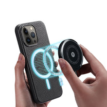 Заредете изображение във визуализатора на галерията – Dux Ducis Roma leather case for iPhone 13 Pro Max elegant genuine leather black case - TopMag
