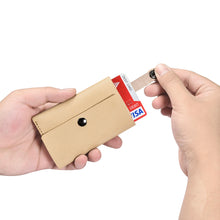 Заредете изображение във визуализатора на галерията – iCarer leather mini wallet for cards, banknotes, beige - TopMag
