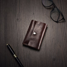 Заредете изображение във визуализатора на галерията – iCarer leather mini wallet for cards, banknotes, brown - TopMag
