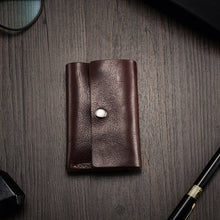 Заредете изображение във визуализатора на галерията – iCarer leather mini wallet for cards, banknotes, brown - TopMag

