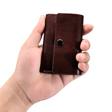 Заредете изображение във визуализатора на галерията – iCarer leather mini wallet for cards, banknotes, brown - TopMag
