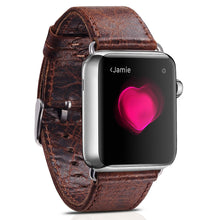 Заредете изображение във визуализатора на галерията – iCarer Leather Vintage Wristband Genuine Leather Watch Band Watch 7 7/6 / 5/4/3/2 / SE (41/40 / 38mm) Brown (RIW103-CO （38）) - TopMag
