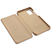 Заредете изображение във визуализатора на галерията – iCarer Curved Edge Vintage Folio Genuine Leather Flip Cover Case for Samsung Galaxy S20+ khaki (RS992007-GG) - TopMag
