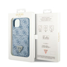 Заредете изображение във визуализатора на галерията – Guess GUHCP13MP4TPB iPhone 13 6.1" blue/blue hardcase 4G Triangle Logo Cardslot
