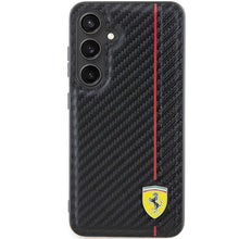Заредете изображение във визуализатора на галерията – Original FERRARI hardcase Carbon Printed Line FEHCS24MN3DUR for Samsung Galaxy  S24 Plus Black
