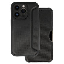Заредете изображение във визуализатора на галерията – Razor Carbon Book Case for Iphone 14 Pro Max black
