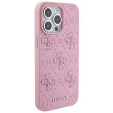 Заредете изображение във визуализатора на галерията – Original Case GUESS hardcase Leather 4G Stamped GUHCP15XP4EPMP for Iphone 15 Pro Max Pink
