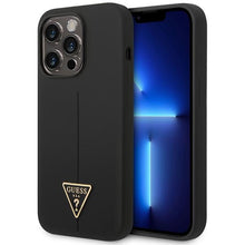 Заредете изображение във визуализатора на галерията – Guess GUHCP14XSLTGK iPhone 14 Pro Max 6.7" black/black hardcase Silicone Triangle
