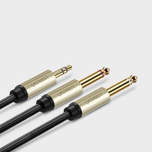 Заредете изображение във визуализатора на галерията – Ugreen cable audio cable mini jack 3.5 mm - 2 x jack 6.35 mm 2m gray (AV126)
