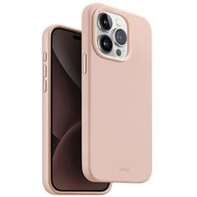 Заредете изображение във визуализатора на галерията – Uniq Lino Hue iPhone 15 Pro 6.1" case Magclick Charging pink/blush pink
