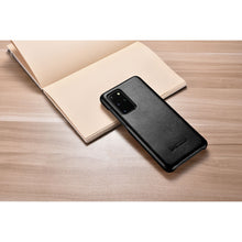 Заредете изображение във визуализатора на галерията – iCarer Curved Edge Vintage Folio Genuine Leather Flip Cover for Samsung Galaxy S20+ black (RS992007-BK) - TopMag
