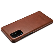 Заредете изображение във визуализатора на галерията – iCarer Curved Edge Vintage Folio Genuine Leather Cover Case for Samsung Galaxy S20+ brown (RS992007-BN) - TopMag
