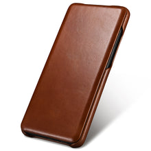Заредете изображение във визуализатора на галерията – iCarer Curved Edge Vintage Folio Genuine Leather Flip Cover for Samsung Galaxy S20 Ultra brown (RS992008-BN) - TopMag
