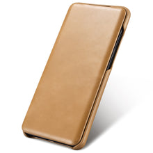 Заредете изображение във визуализатора на галерията – iCarer Curved Edge Vintage Folio Genuine Leather Cover Case for Samsung Galaxy S20 Ultra khaki (RS992008-GG) - TopMag

