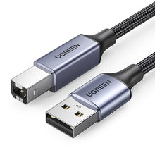 Заредете изображение във визуализатора на галерията – Ugreen USB Type B printer cable (male) - USB 2.0 (male) 480 Mbps 5 m black (US369 90560) - TopMag
