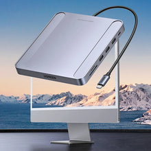 Заредете изображение във визуализатора на галерията – Ugreen HUB USB Type C - 3 x USB Type A 3.1 Gen 1 + SD / TF + RJ45 gray (CM522 60378) - TopMag
