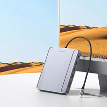 Заредете изображение във визуализатора на галерията – Ugreen HUB USB Type C - 3 x USB Type A 3.1 Gen 1 + SD / TF + RJ45 gray (CM522 60378) - TopMag
