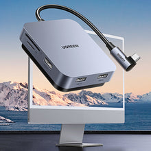 Заредете изображение във визуализатора на галерията – Ugreen HUB for iMac USB Type C - 3 x USB Type A 3.1 Gen 1 + SD / TF gray (CM521 60377) - TopMag
