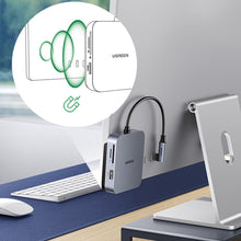 Заредете изображение във визуализатора на галерията – Ugreen HUB for iMac USB Type C - 3 x USB Type A 3.1 Gen 1 + SD / TF gray (CM521 60377) - TopMag
