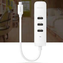 Заредете изображение във визуализатора на галерията – Ugreen HUB 4in1 USB Type C - 3x USB Type A 3.1 Gen 1 + RJ45 white (CM416 50620) - TopMag
