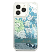Заредете изображение във визуализатора на галерията – Guess GUHCP13LLFLSN iPhone 13 Pro / 13 6,1" zielony/green hardcase Flower Liquid Glitter - TopMag
