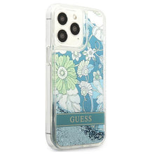 Заредете изображение във визуализатора на галерията – Guess GUHCP13LLFLSN iPhone 13 Pro / 13 6,1" zielony/green hardcase Flower Liquid Glitter - TopMag
