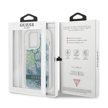 Заредете изображение във визуализатора на галерията – Guess GUHCP13LLFLSN iPhone 13 Pro / 13 6,1" zielony/green hardcase Flower Liquid Glitter - TopMag
