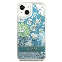 Заредете изображение във визуализатора на галерията – Guess GUHCP13SLFLSN iPhone 13 mini 5,4" zielony/green hardcase Flower Liquid Glitter - TopMag
