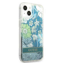 Заредете изображение във визуализатора на галерията – Guess GUHCP13SLFLSN iPhone 13 mini 5,4" zielony/green hardcase Flower Liquid Glitter - TopMag
