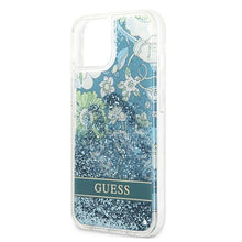 Заредете изображение във визуализатора на галерията – Guess GUHCP13SLFLSN iPhone 13 mini 5,4" zielony/green hardcase Flower Liquid Glitter - TopMag
