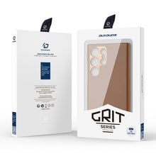 Заредете изображение във визуализатора на галерията – Dux Ducis Grit case for Samsung Galaxy S23 Ultra elegant cover made of artificial leather MagSafe brown
