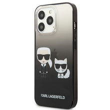 Заредете изображение във визуализатора на галерията – Karl Lagerfeld KLHCP13LTGKCK iPhone 13 Pro / 13 6,1" hardcase czarny/black Gradient Ikonik Karl &amp; Choupette - TopMag

