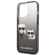 Заредете изображение във визуализатора на галерията – Karl Lagerfeld KLHCP13LTGKCK iPhone 13 Pro / 13 6,1" hardcase czarny/black Gradient Ikonik Karl &amp; Choupette - TopMag
