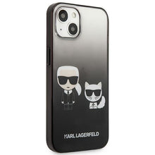 Заредете изображение във визуализатора на галерията – Karl Lagerfeld KLHCP13MTGKCK iPhone 13 6,1" hardcase czarny/black Gradient Ikonik Karl &amp; Choupette - TopMag
