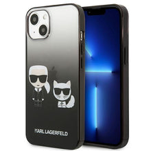 Заредете изображение във визуализатора на галерията – Karl Lagerfeld KLHCP13STGKCK iPhone 13 mini 5,4" hardcase czarny/black Gradient Ikonik Karl &amp; Choupette - TopMag
