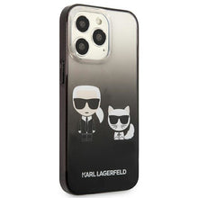 Заредете изображение във визуализатора на галерията – Karl Lagerfeld KLHCP13XTGKCK iPhone 13 Pro Max 6,7" hardcase czarny/black Gradient Ikonik Karl &amp; Choupette - TopMag

