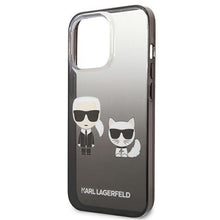 Заредете изображение във визуализатора на галерията – Karl Lagerfeld KLHCP13XTGKCK iPhone 13 Pro Max 6,7" hardcase czarny/black Gradient Ikonik Karl &amp; Choupette - TopMag

