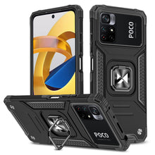 Заредете изображение във визуализатора на галерията – Wozinsky Ring Armor Tough Hybrid Case Cover + Magnetic Mount Mi Poco M4 Pro 5G / Redmi Note 11 5G (China) / Redmi Note 11T 5G / Redmi Note 11S 5G black - TopMag
