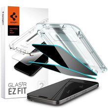 Заредете изображение във визуализатора на галерията – TEMPERED GLASS Spigen GLAS.TR "EZ FIT" 2-PACK IPHONE 15 PRO PRIVACY
