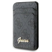 Заредете изображение във визуализатора на галерията – Guess Wallet Card Slot Stand GUWMSHG4SHK case - black MagSafe 4G Classic Logo
