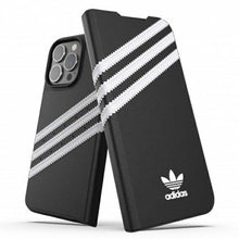 Заредете изображение във визуализатора на галерията – Adidas OR Booklet Case PU iPhone 13 Pro / 13 6,1" czarno biały/black white 47112 - TopMag
