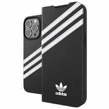 Заредете изображение във визуализатора на галерията – Adidas OR Booklet Case PU iPhone 13 Pro / 13 6,1" czarno biały/black white 47112 - TopMag
