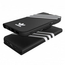 Заредете изображение във визуализатора на галерията – Adidas OR Booklet Case PU iPhone 13 Pro / 13 6,1" czarno biały/black white 47112 - TopMag
