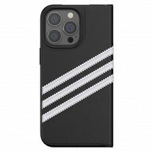 Заредете изображение във визуализатора на галерията – Adidas OR Booklet Case PU iPhone 13 Pro / 13 6,1" czarno biały/black white 47112 - TopMag
