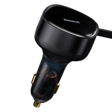 Заредете изображение във визуализатора на галерията – Baseus Enjoyment Retractable 2-in-1 Car Charger C+L 30W Black - TopMag
