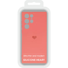 Заредете изображение във визуализатора на галерията – Vennus Silicone Heart Case for Samsung Galaxy S22 Ultra design 1 coral
